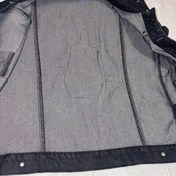 XXX RUDE Zero Future Lost Cause Denim Jean Vest with Studs Black Size Small - Picture 3 of 6